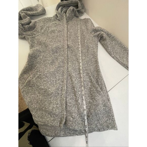 Lands’ End women’s fleece hooded medium tall gray 10-12 - Picture 4 of 6